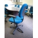 Adjustable Rolling Light Blue Office Task Chair w Arms
